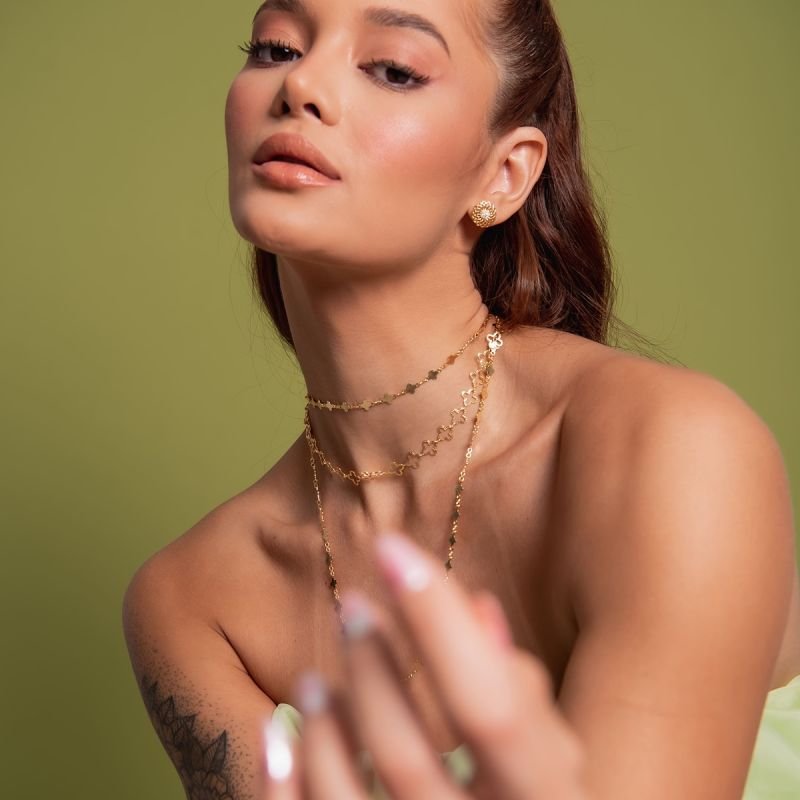 BRINCO MANDALA DOURADO FOLHEADO