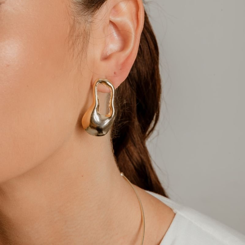 BRINCO ORGÂNICA LYRA DOURADO FOLHEADO