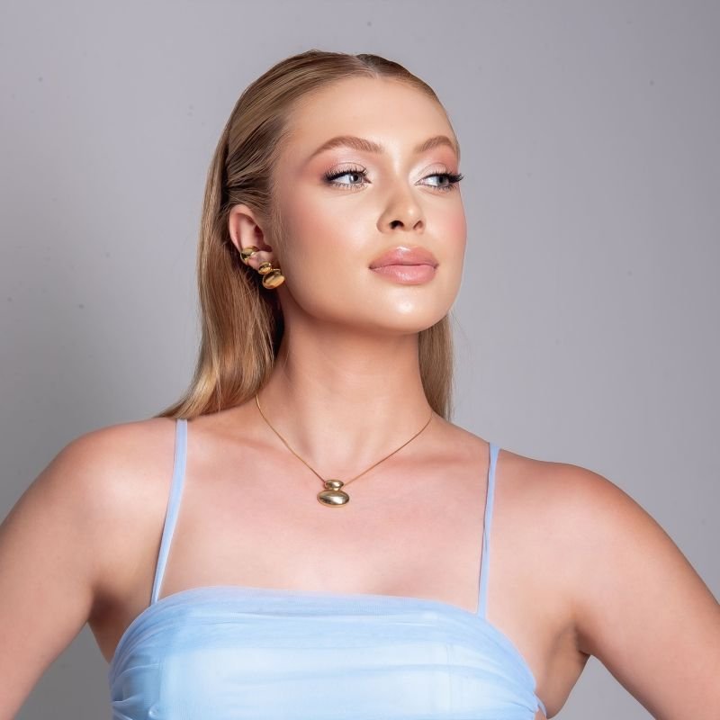 BRINCO AURA DUPLO P BANHADO A OURO 18K