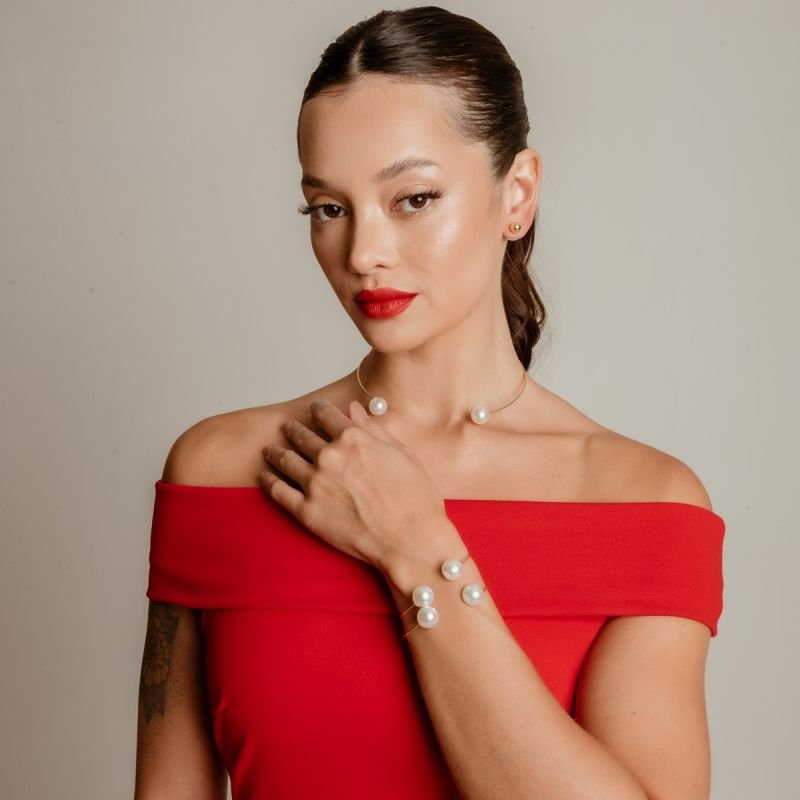 BRINCO PÉROLA COM TARRAXA 12MM BANHADO A OURO 18K