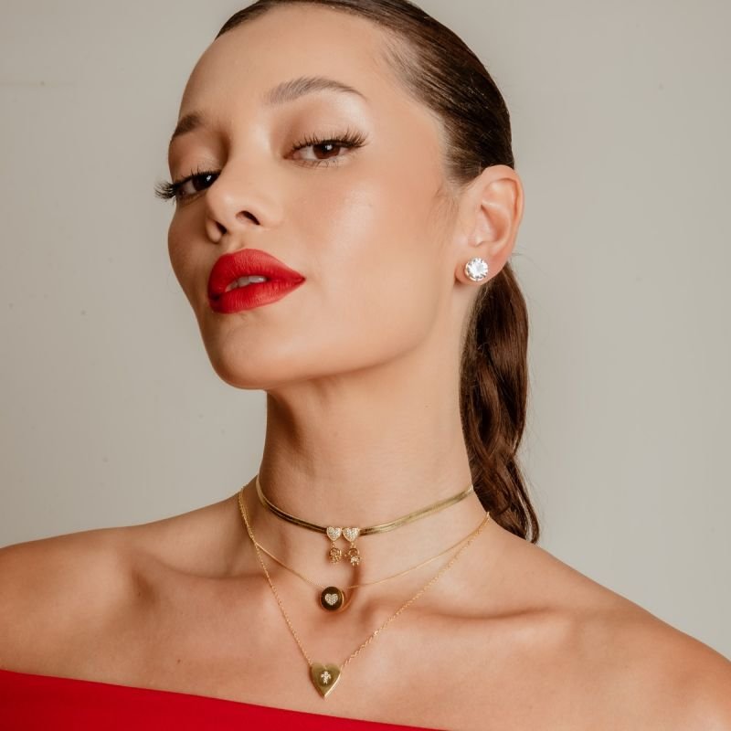 BRINCO PONTO DE LUZ 10MM BANHADO A OURO 18K