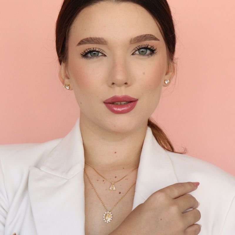 BRINCO PONTO DE LUZ 6MM DOURADO FOLHEADO