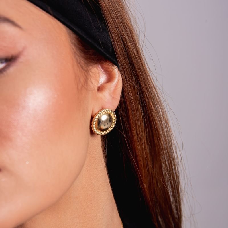 BRINCO CIRCULO TRANÇADO BANHADO A OURO 18K