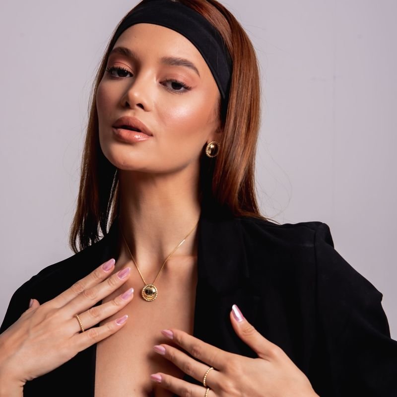 BRINCO CIRCULO TRANÇADO BANHADO A OURO 18K