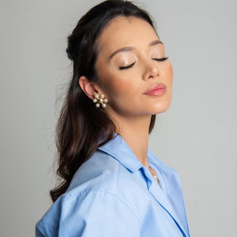 BRINCO SOLARE PÉROLA DOURADO FOLHEADO