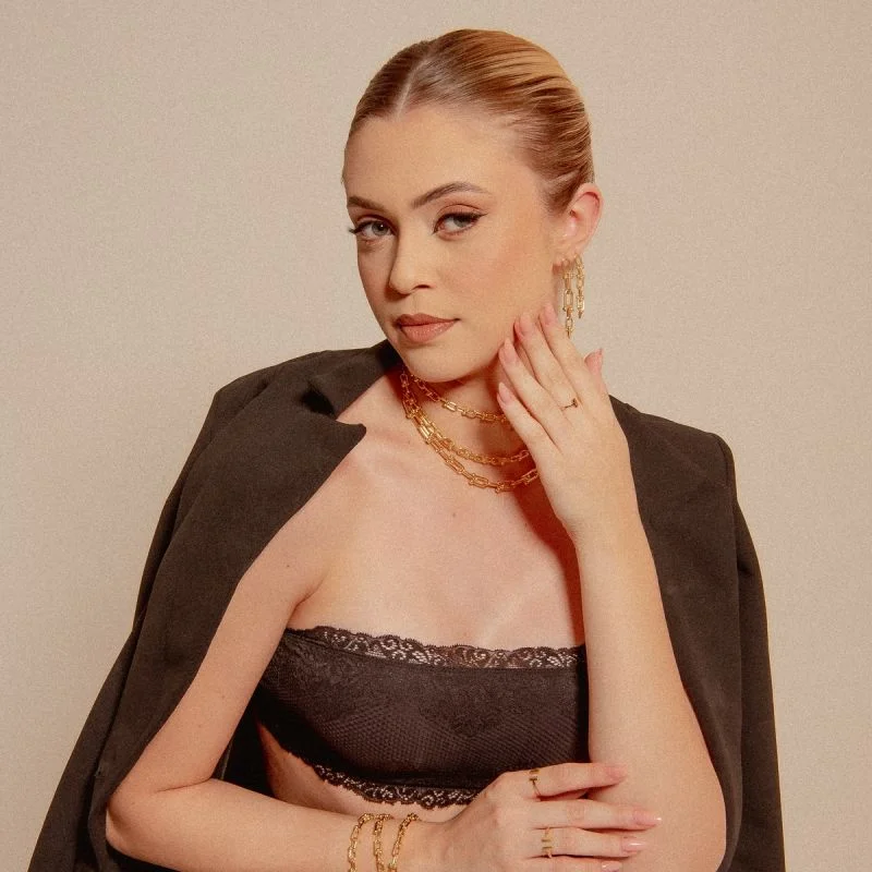 BRINCO TIFFA ELOS DEGRADE BANHADO A OURO 18K