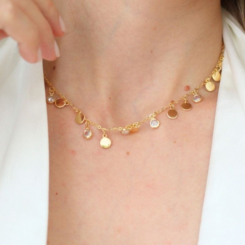 CHOKER BRILHO NOTURNO BANHADO A OURO 18K