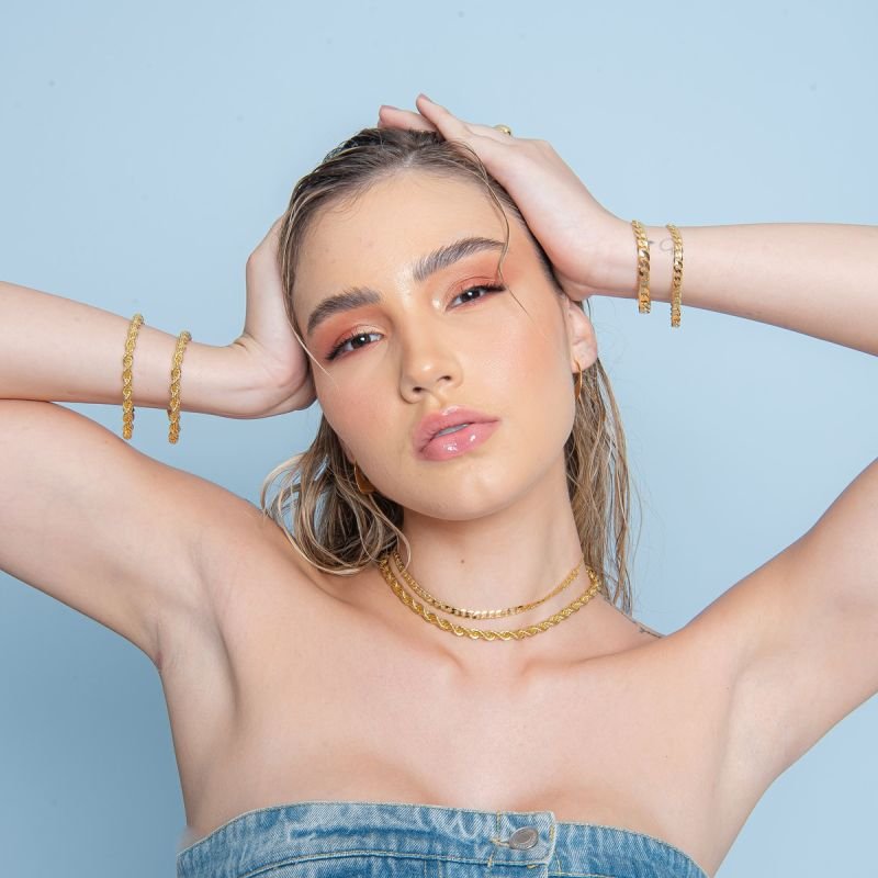 CHOKER CORDÃO BAIANO 6MM BANHADO A OURO 18K