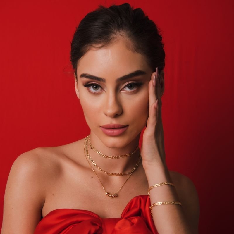 CHOKER ELOS 8 RISCADOS BANHADO A OURO 18K