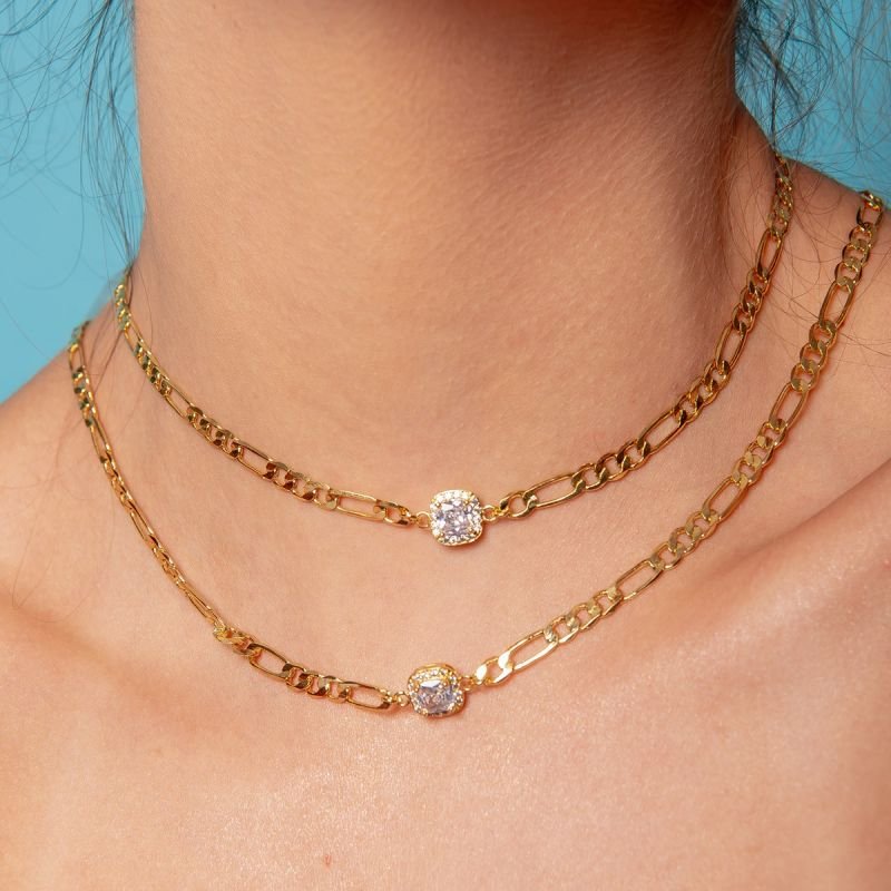 CHOKER ELOS COM ZIRCÔNIA LUX BANHADO A OURO 18K