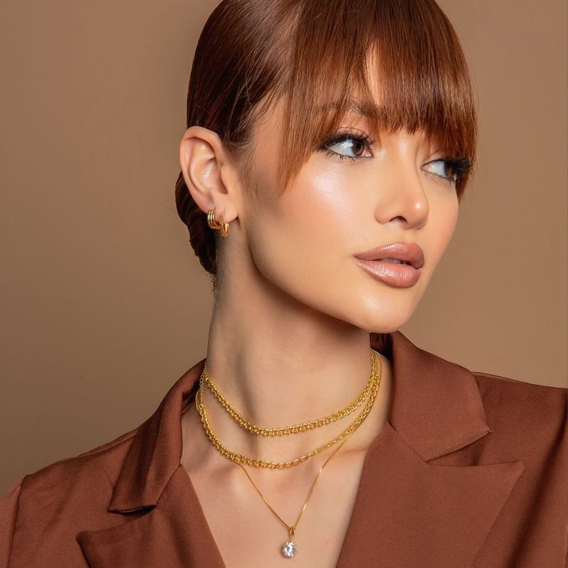 CHOKER ELOS ESTILO DOURADO FOLHEADO