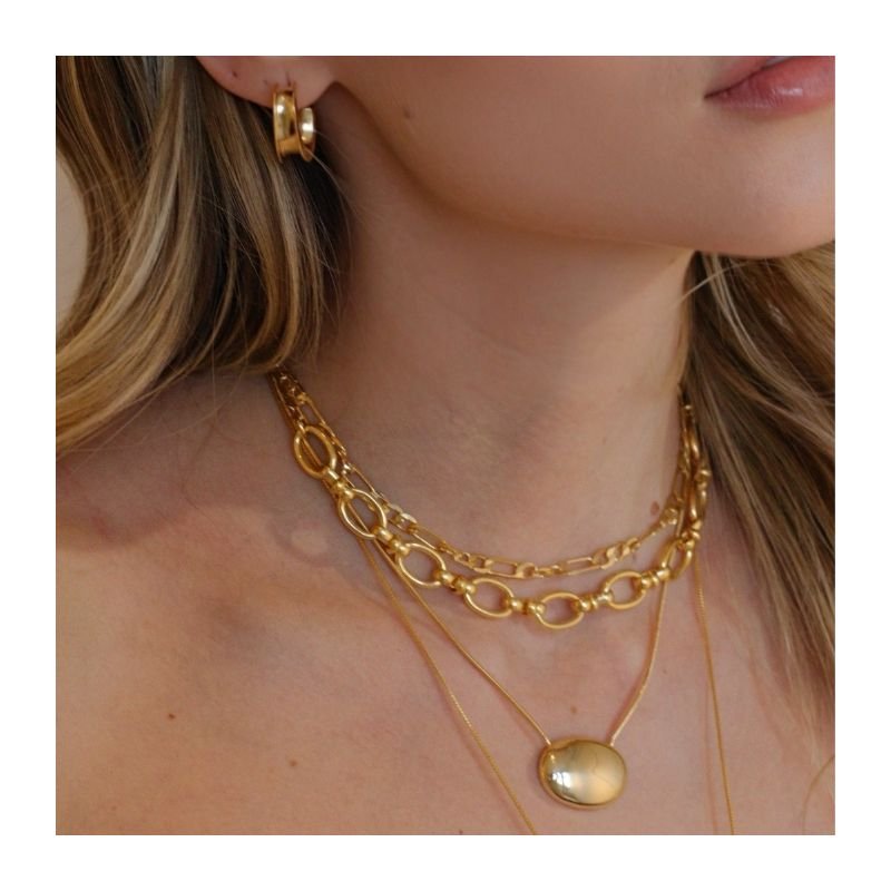 CHOKER ELOS GRANDE E PEQUENOS BANHADO A OURO 18K NIVER8