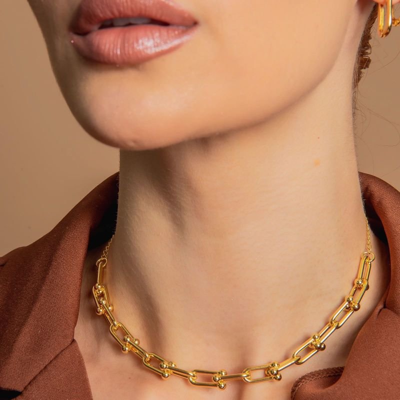 CHOKER ELOS INSPIRED TIFFA BANHADO A OURO 18K