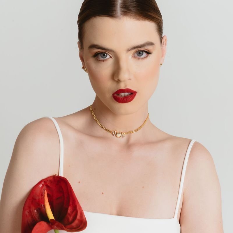 CHOKER ELOS LIXADOS P GROSSA BANHADO A OURO 18K