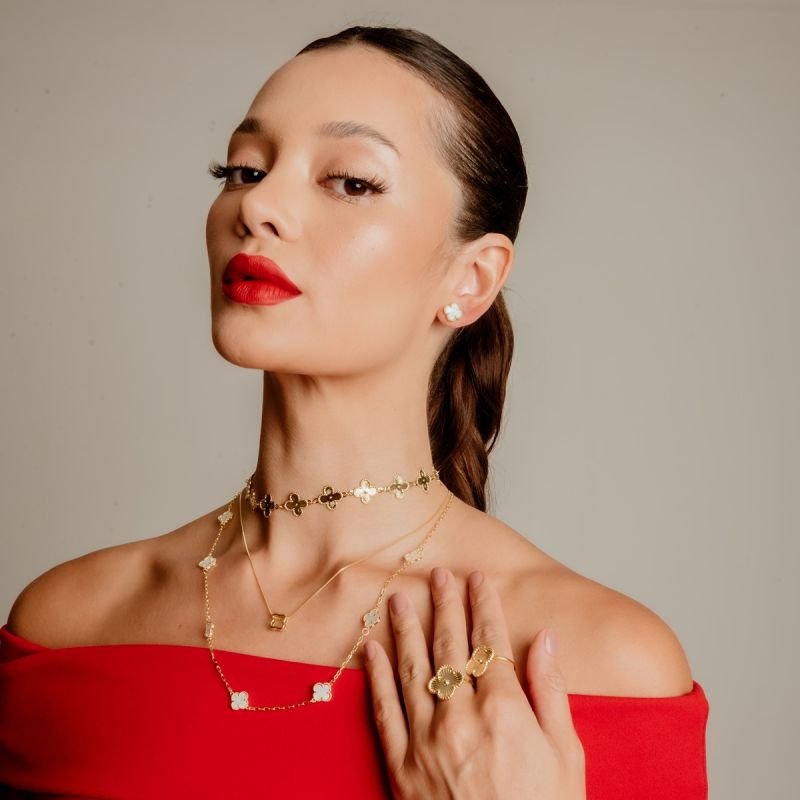 CHOKER EM TREVOS CLÁSSIC 18MM BANHADO A OURO 18K