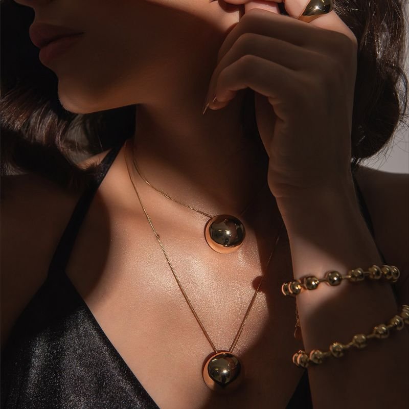 CHOKER ESFERA GG BANHADO A OURO 18K