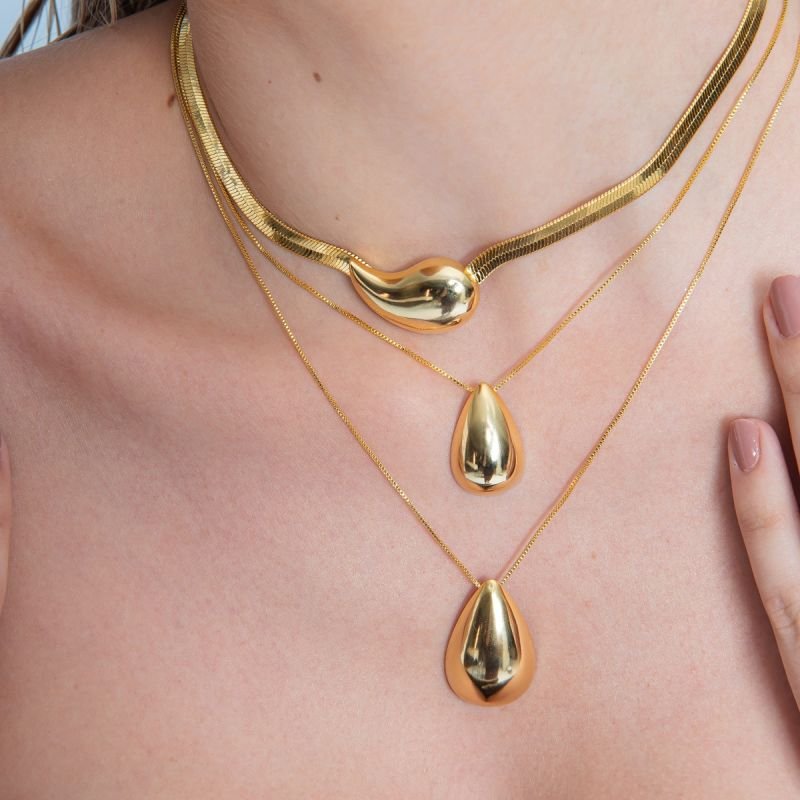 CHOKER GOTA SNAKE BANHADO A OURO 18K