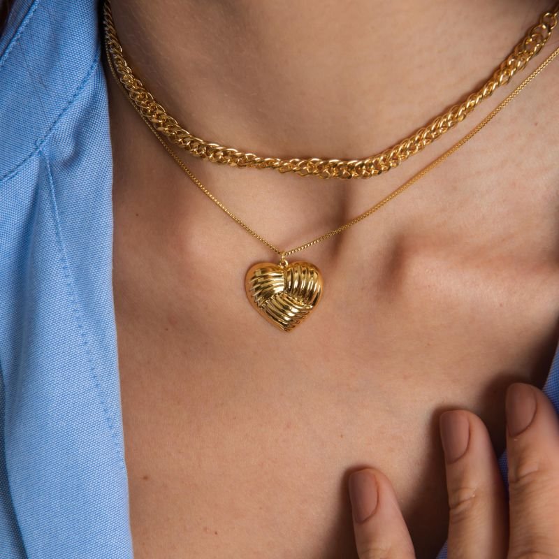 CHOKER GROUMET BANHADO A OURO 18K