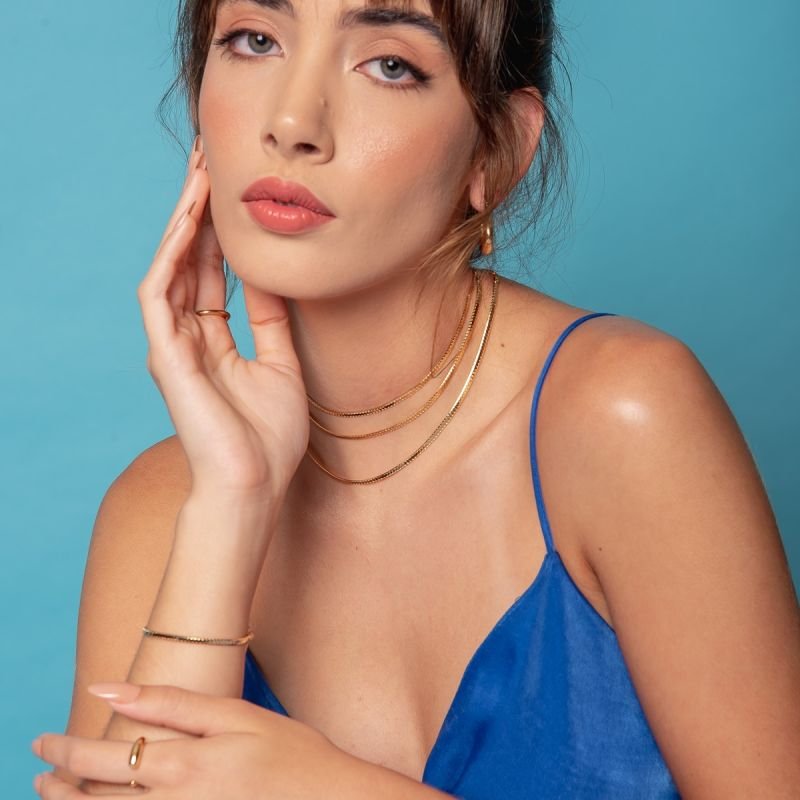 CHOKER LAMINADA FITA BANHADO A OURO 18K