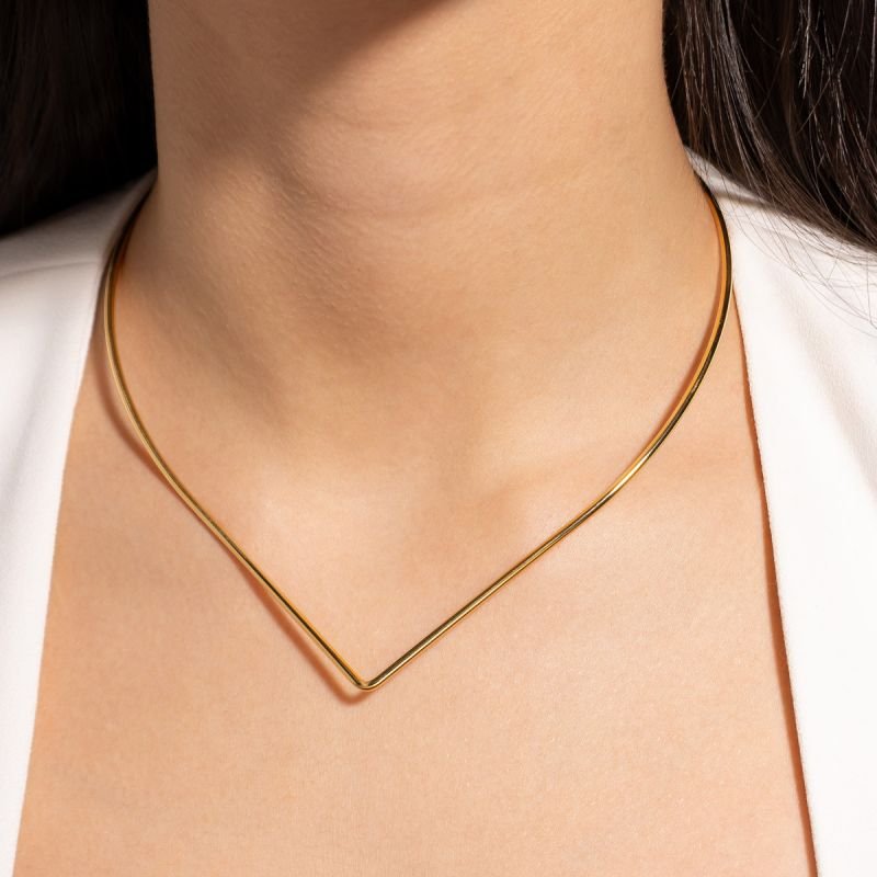 CHOKER LOREA BANHADO A OURO 18K