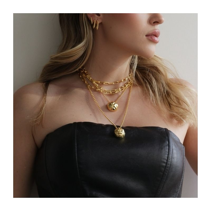 CHOKER MEIA ESFERA ORGANIC BANHADO A OURO 18K NIVER8