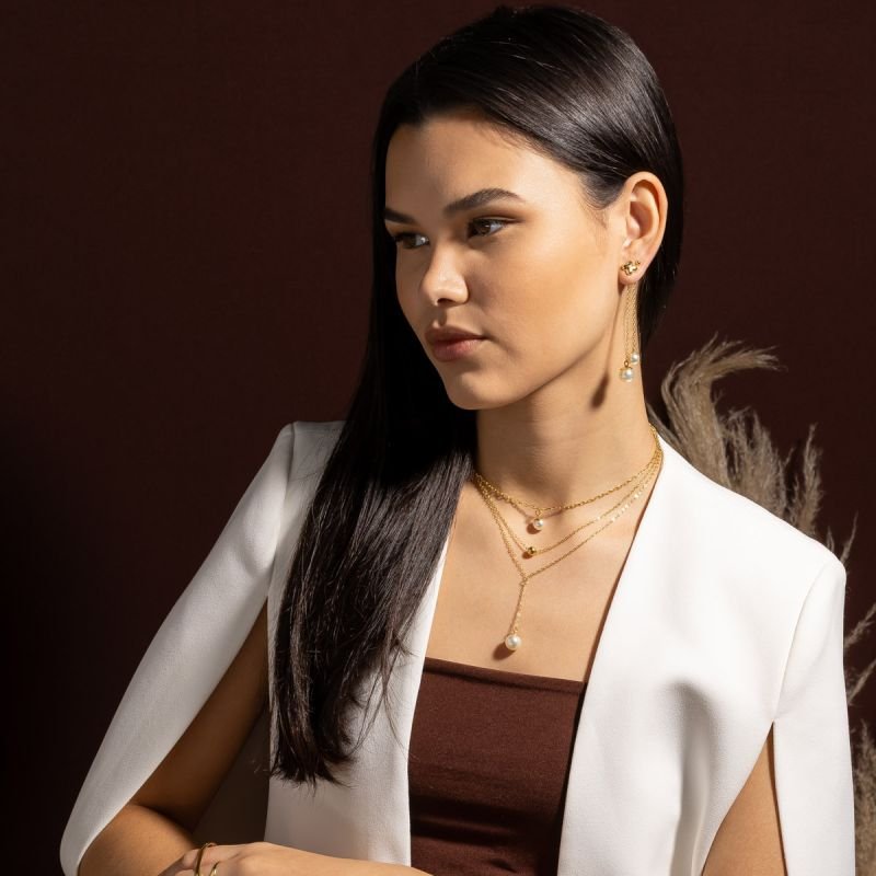 CHOKER PÉROLA IMPERIAL BANHADO A OURO 18K
