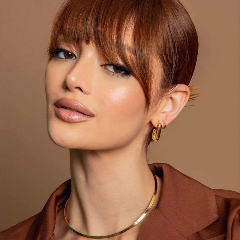 CHOKER PERSONALITÉ LAMINADA DOURADO FOLHEADO