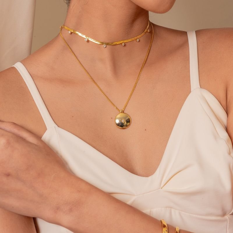 CHOKER SNAKE 3MM COM ZIRCÔNIA DOURADO FOLHEADO