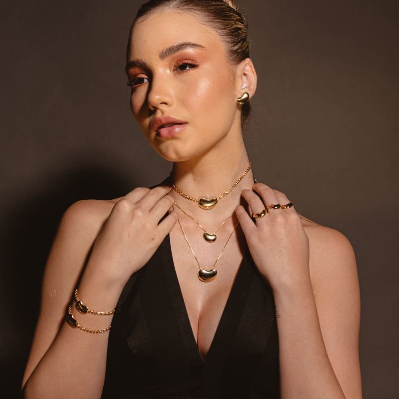 CHOKER TIFFA BANHADO A OURO 18K