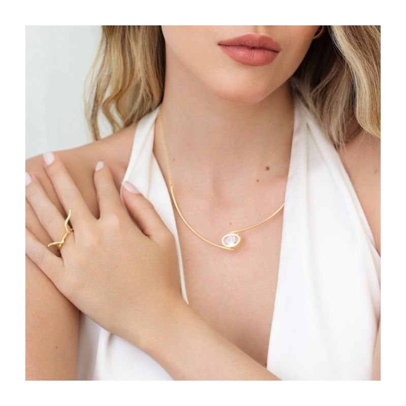 CHOKER TOQUE DE LUZ BANHADO A OURO 18K