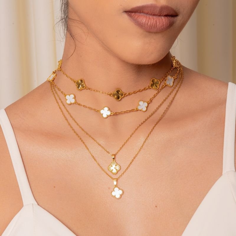 CHOKER TREVO CLÁSSICO 11MM BANHADO A OURO 18K