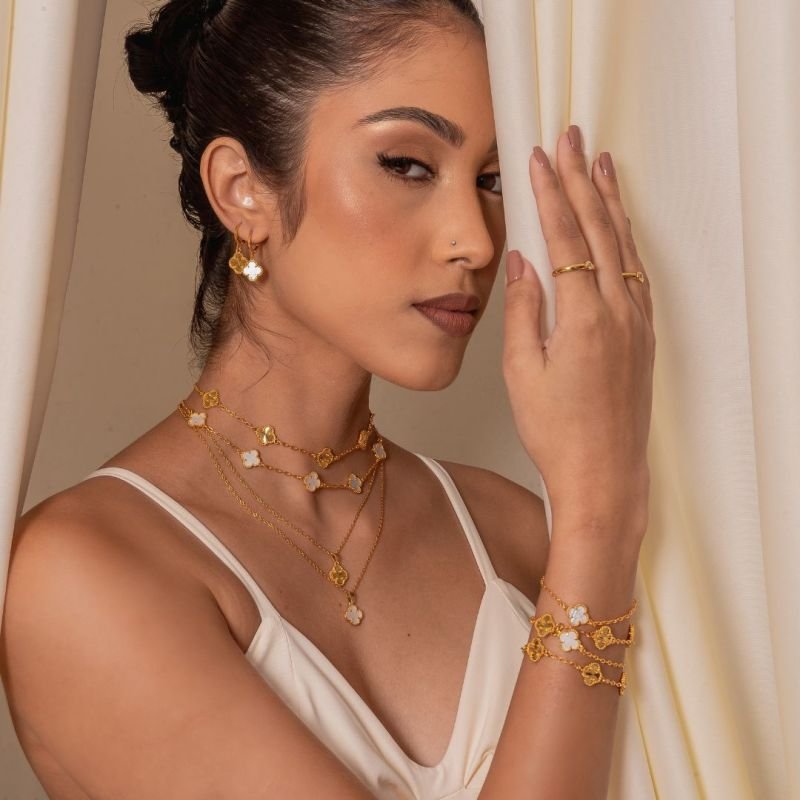 CHOKER TREVO CLÁSSICO 11MM BANHADO A OURO 18K