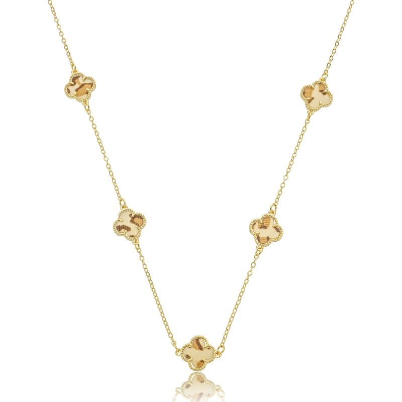 CHOKER TREVO ONÇA BANHADO A OURO 18K