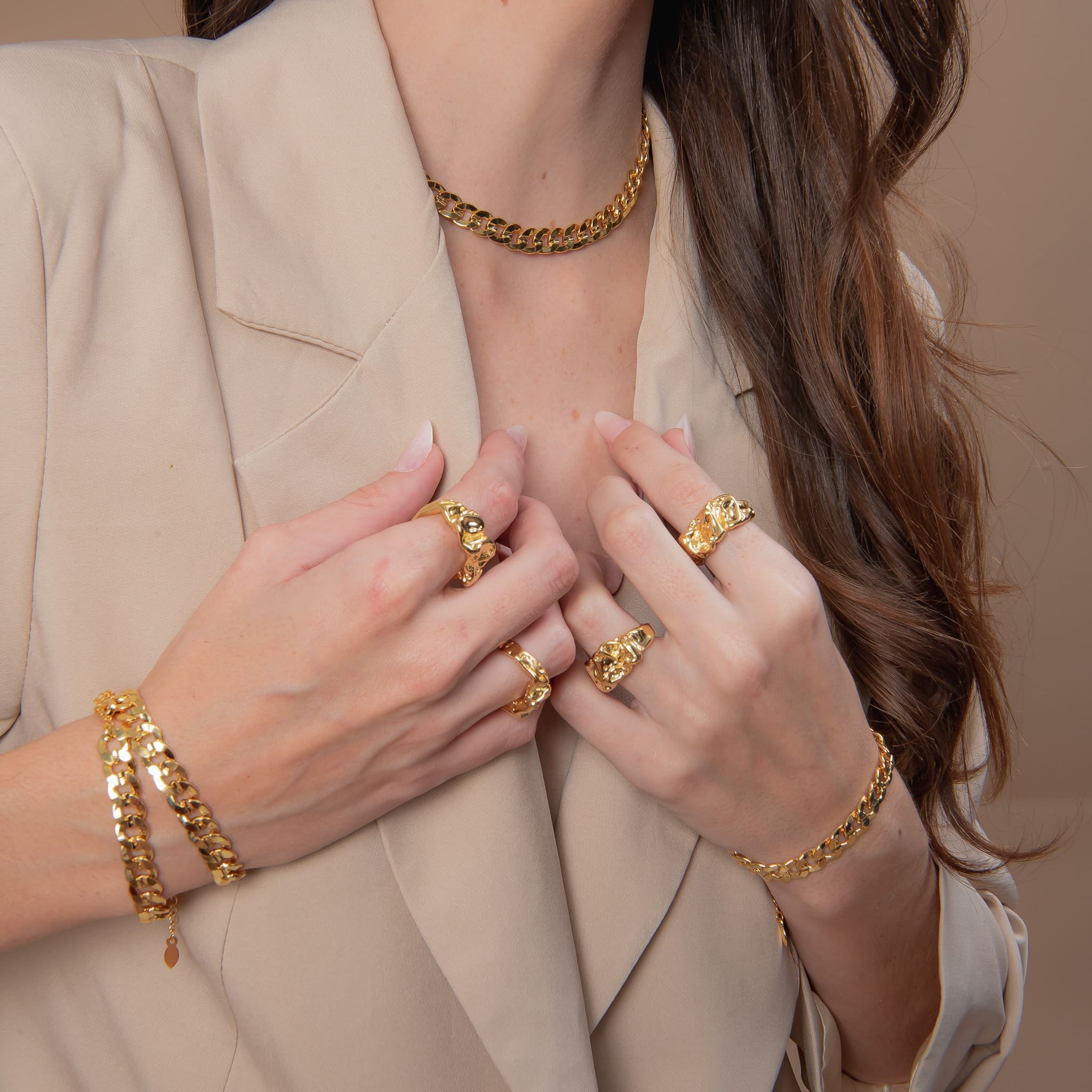 CHOKER ELOS SUZZI 8MM BANHADO A OURO 18K