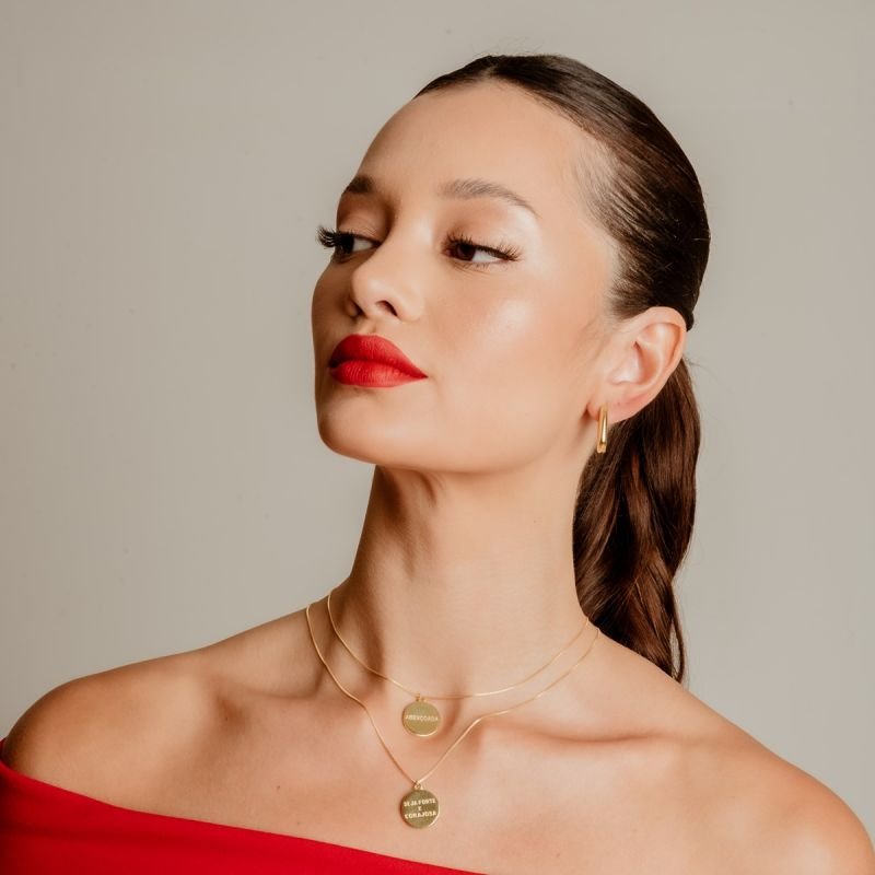 COLAR ABENÇOADA BANHADO A OURO 18K