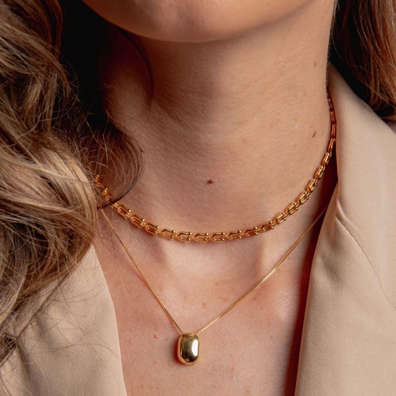 COLAR BABI LISO BANHADO A OURO 18K