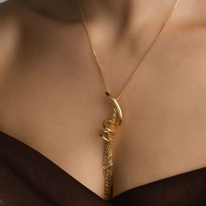 COLAR BRISA GLACIAL BANHADO A OURO 18K