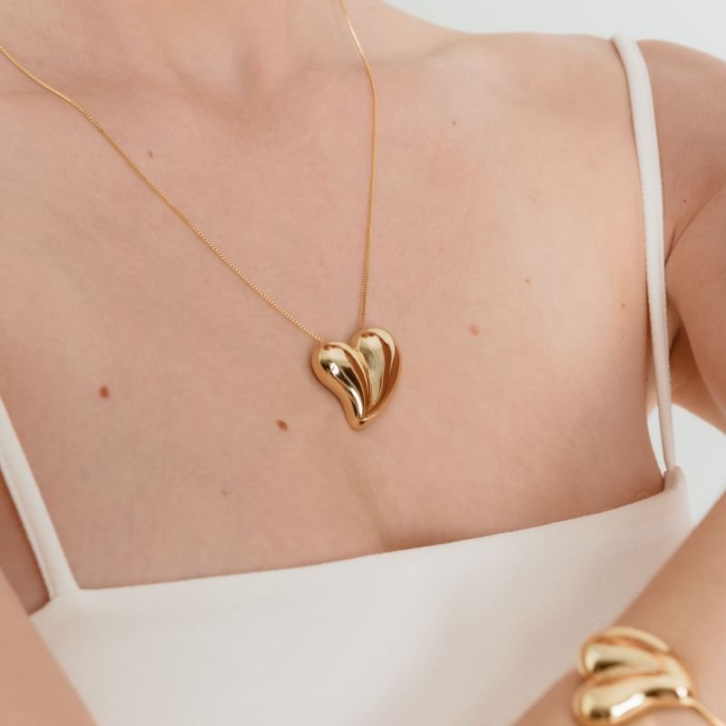 COLAR CORAÇÃO LIFE G BANHADO A OURO 18K