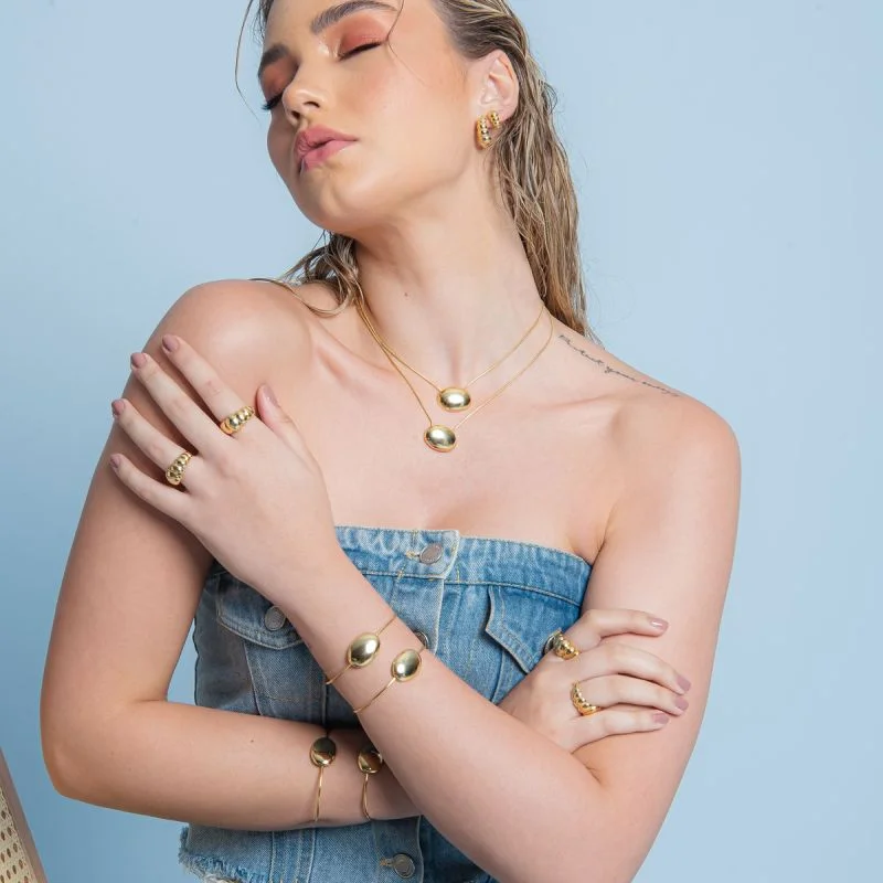 COLAR DIANA BANHADO A OURO 18K