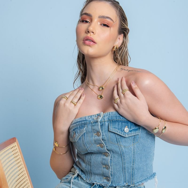 COLAR DIANA BANHADO A OURO 18K