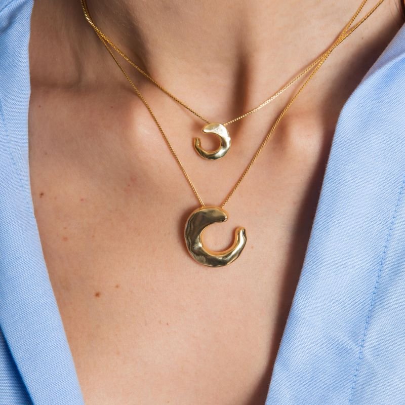 COLAR ETÉREA ORGANIC M BANHADO A OURO 18K