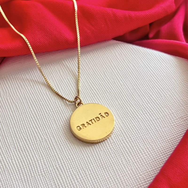 COLAR GRATIDÃO BANHADO A OURO 18K