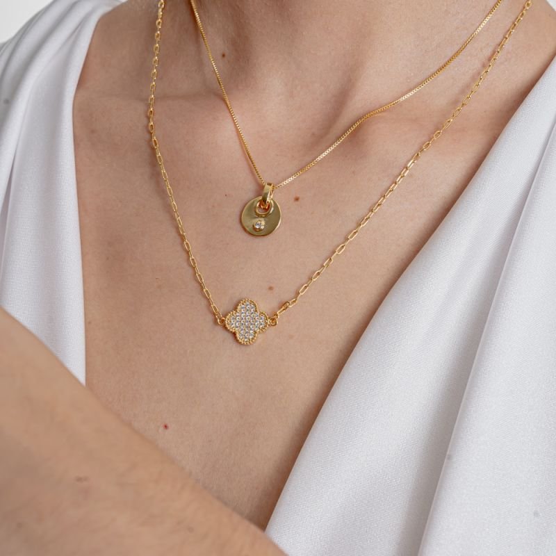 COLAR INSTANTE ZIRCÔNIA BANHADO A OURO 18K