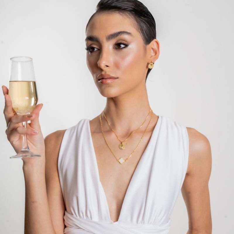 COLAR INSTANTE ZIRCÔNIA BANHADO A OURO 18K