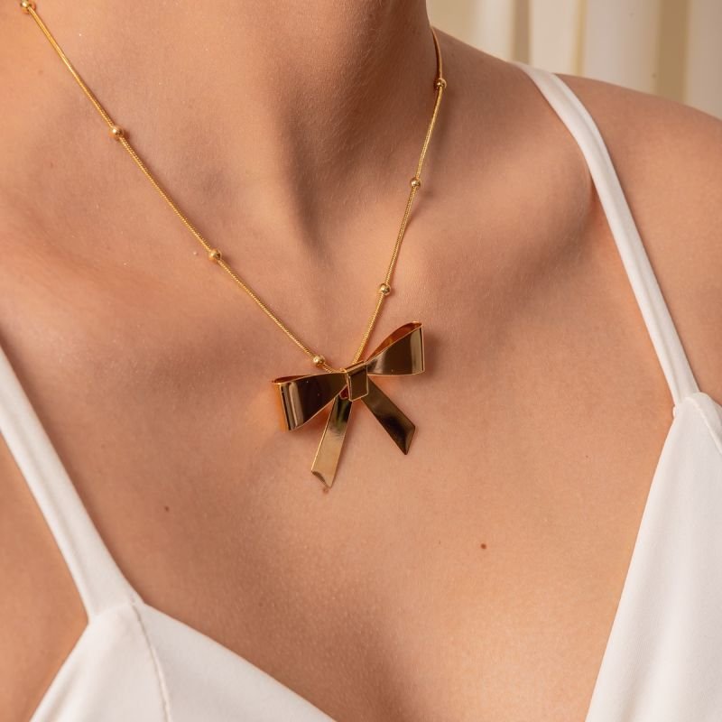 COLAR LAÇO FOR CHRISTMAS BANHADO A OURO 18K