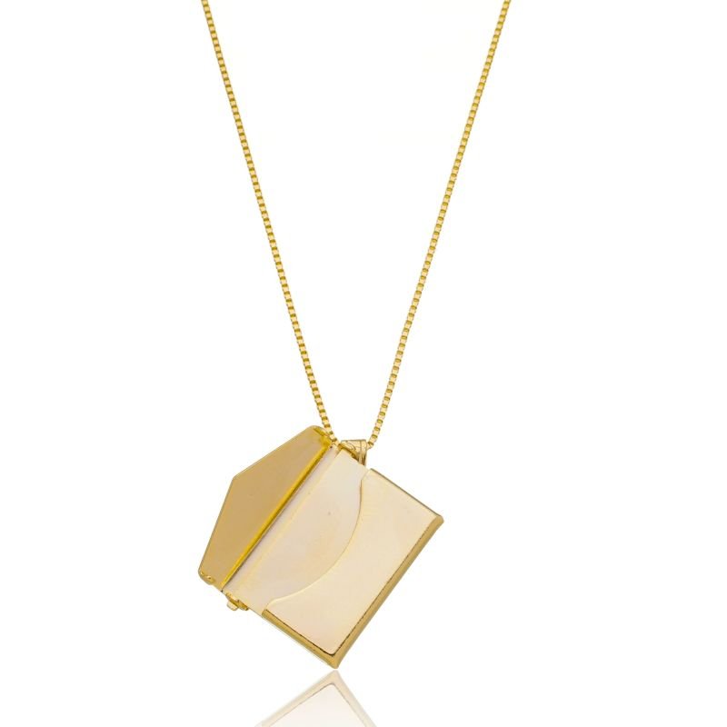 COLAR LONGO CARTA BANHADO A OURO 18K