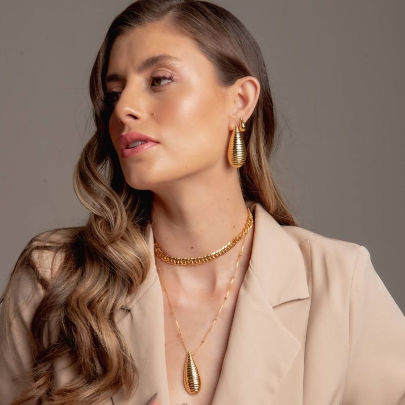 COLAR LONGO LUXOR BANHADO A OURO 18K