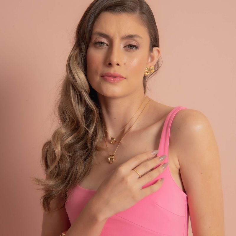 COLAR LONGO REDONDO TRANÇADO M DOURADO FOLHEADO