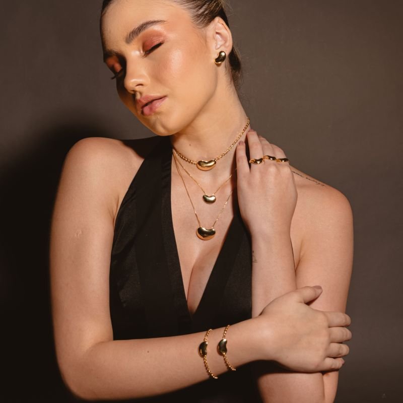 COLAR LONGO TIFFA BANHADO A OURO 18K