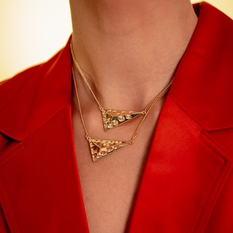 COLAR PRISM MODERN BANHADO A OURO 18K